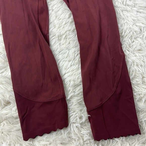 Lululemon Align Scalloped Hem High-Rise Crop 23" Red Merlot - Picture 4 of 6